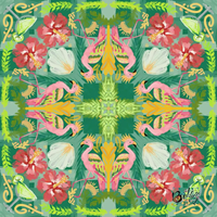 Tapis de jeu de mahjong carré rose à carreaux vichy pour cocktails tropicaux et champagne