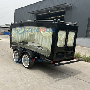 New Products Double-axle Towed Hearse Black Hearse Funeral Carriage Car Retro Funeral Cars Special Transportation - Product Image 2