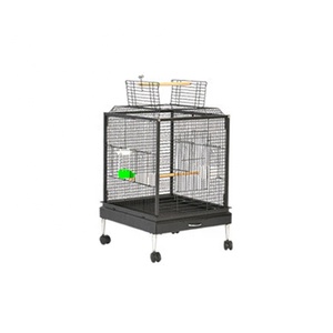 Grande <span class=keywords><strong>cage</strong></span> à oiseaux en métal noir thermolaqué, robuste et portable, pour l'élevage de perroquets, <span class=keywords><strong>cage</strong></span> à oiseaux en métal robuste pour petits animaux - Product Image 1