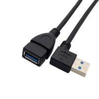 Cable de Extensión USB 3.0 Macho a Hembra en Forma de Codo, Conductor de Cobre, Revestimiento de PVC para Transferencia de Datos de Alta Velocidad de 5 Gbps, Unidad Flash