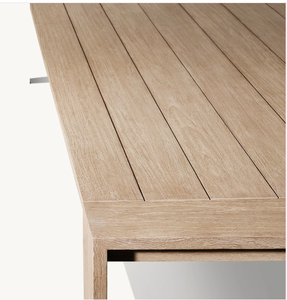 Juego de Mesa y Sillas de Comedor Rectangular de Madera Maciza de Diseño Moderno Americano <span class=keywords><strong>MARBELLA</strong></span> para Exteriores, para Sala de Estar, Hotel, Villa - Product Image 6
