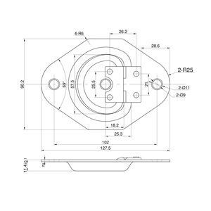 Lifting <b>Ring</b> Tray 9113SS 304 Stainless Steel For Cargo Securing Retrofit Upgrade - Product Image 1