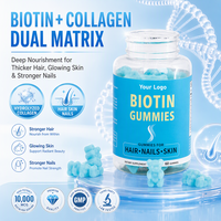 Gommes à la biotine de qualité naturelle pure avec collagène, nutrition pour les cheveux, la peau et les ongles, complément haute puissance