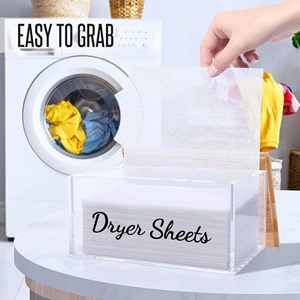 Organisateur de distributeur de support de sac poubelle en acrylique de cuisine avec distributeur de sac poubelle de couvercle en bambou - Product Image 2