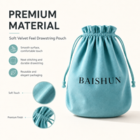 Sacs à cordon en microfibre personnalisables, faible MOQ, toucher velours/suède doux pour emballage de bijoux et de vêtements - Baishun