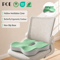 Coussin de siège ergonomique en mousse à mémoire de forme avec logo personnalisé, soutien coccyx en forme de papillon pour chaise de bureau et voiture, OEM