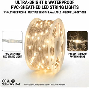 Guirnalda de Luces LED con Cable de Cobre, Impermeable IP68, 100m, Control Remoto, Funciona con Batería, Decoración Navideña para Jardín <span class=keywords><strong>Exterior</strong></span> - Product Image 1