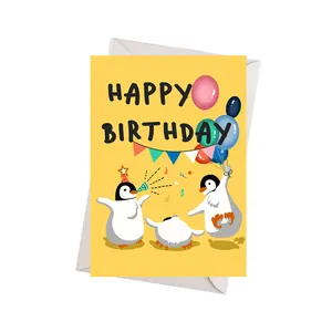 캠핑 개 생일 카드 세트 주문 인쇄 생일 축하 인사말 카드 봉투와 생일 축하 인사말 카드