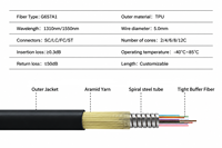 Câble Fibre Optique Tactique TPU 150m 4/6/8/12 Fibres avec Touret A2 Monomode Duplex