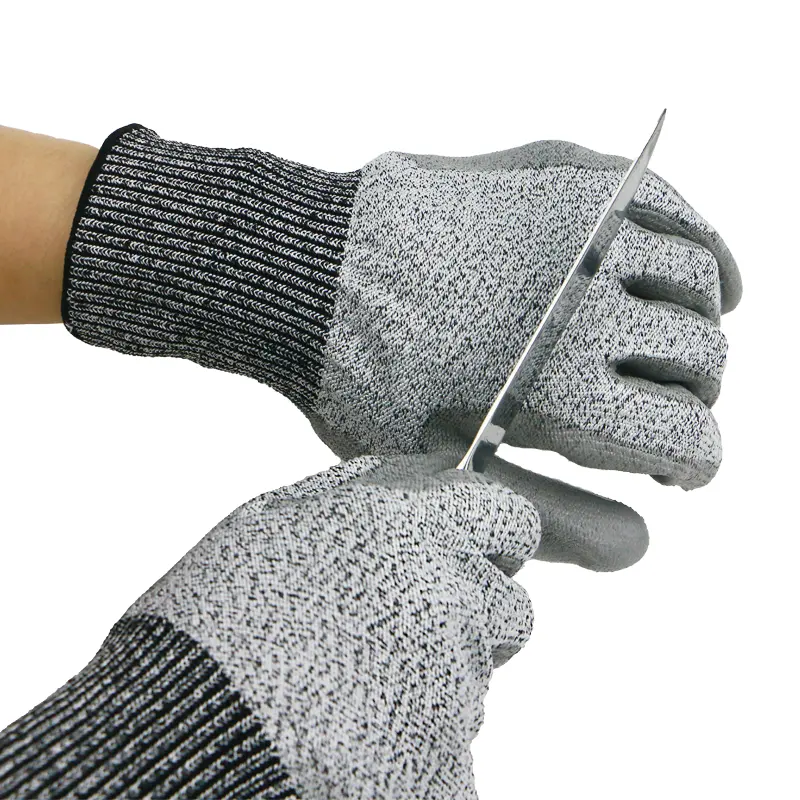 Guantes de Trabajo Con Proteccion Industrial Anti Corte Guantes Anticorte Safety Work Level 5 Pu Cut Resistant Gloves