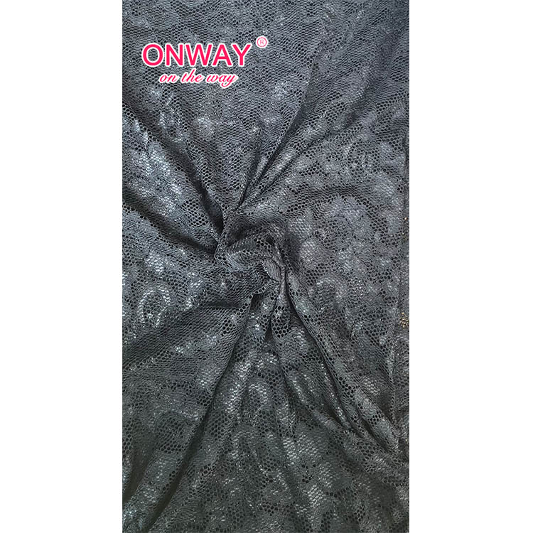 Распродажа от производителя, черная Шестигранная 92% нейлоновая 8% спандекс, кружевная ткань для свадебного платья