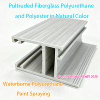 Proveedor de Ventanas GFRPU, Sección de Ventana de Fibra de Vidrio Pultruida de Color Natural, Poliuretano y Poliéster, Poliuretano Base Agua