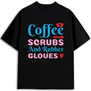 Camiseta de Algodón 100% para Hombre, Uniforme de Hospital, con Diseño de Exfoliante de Café y Guantes de Goma, En Stock - Product Image 1
