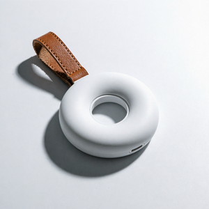 Boîte de rangement ronde pour pilules avec poignée en cuir pour l'organisation des médicaments, design à 6 compartiments - Product Image 1