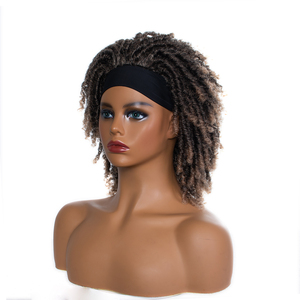 Parrucche Afro Ricci Ondulati Sintetici Ombre Marrone e Biondo con Fascia Nera per Donna - Ingrosso Fabbrica - Product Image 3