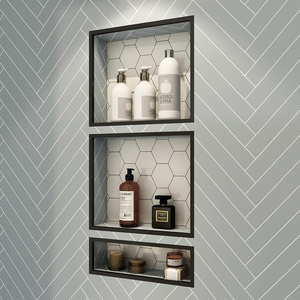 Niche Produit 304 Acier Inoxydable gunmetal <span class=keywords><strong>noir</strong></span> Double Étagères Maison <span class=keywords><strong>Wc</strong></span> Parfum Armaf Niche De Bijoux Chiens Salle De Bains Niche - Product Image 4
