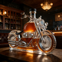 Carafe à whisky en verre en forme de moto, style vintage, pour bar à domicile, avec emballage cadeau et logo personnalisé, vente en gros