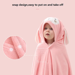 Usine Kangobaby Peignoir à capuche personnalisé pour bébé Couverture en mousseline épaississante Poncho pour enfants <span class=keywords><strong>Serviette</strong></span> de plage pour bébé - Product Image 4