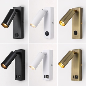 Apliques de luz de lectura montados en la pared ajustables de estilo europeo, decoración negra con Base LED para hoteles, lugares de lectura de cabecera para el hogar