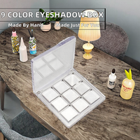 Palette de fards à paupières cosmétiques en plastique transparente, sérigraphiée à la main, carrée, étui à blush vide, récipient pour fards à paupières