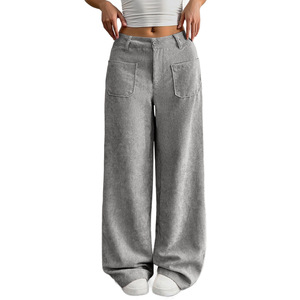 <span class=keywords><strong>Pantaloni</strong></span> Larghi in <span class=keywords><strong>Velluto</strong></span> <span class=keywords><strong>a</strong></span> <span class=keywords><strong>Coste</strong></span> Stile Europeo-Americano da <span class=keywords><strong>Donna</strong></span>, Nuovi, Casual, con Tasche, Design alla Moda, Abbigliamento Femminile - Product Image 2
