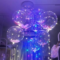 Ballon bobo lumineux à DEL de 18 pouces du fabricant pour les festivals et les fêtes avec mât pour le Nouvel An Thanksgiving