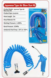 Pistolet à air comprimé haute performance pour usage intensif avec tuyau d'air en PU de 16 pieds, pistolet de nettoyage de poussière pour véhicules avec raccord-001 - Product Image 5