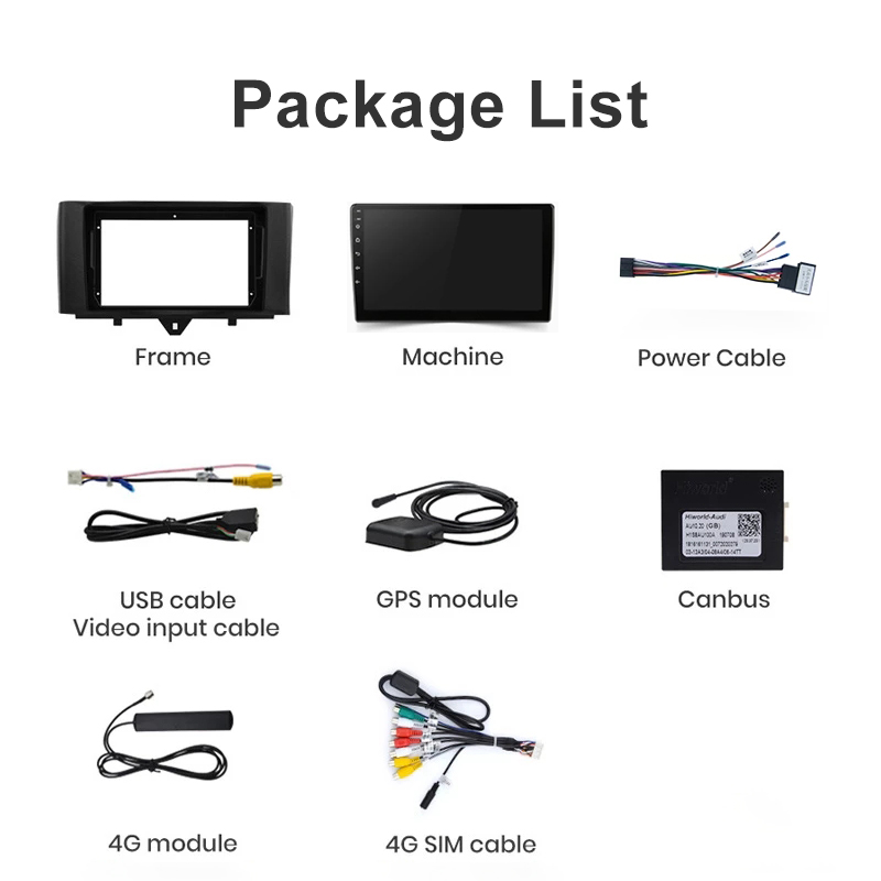 Android 11 Car Auto Radio For Benz Smart Fortwo 451 2010-2015 Car Audio System Car Multimedia Player