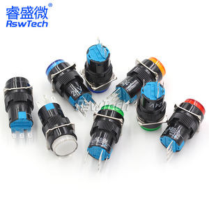 गोल पुश बटन स्विच 16 मिमी रॉकर इलेक्ट्रॉनिक उत्पाद घटक डिजिटल दबाव 16 मिमी स्विच बटन बंद करें - Product Image 3