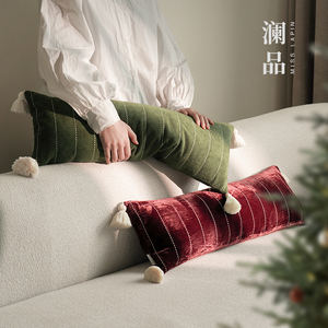 MISSLAPIN bantal pinggang panjang dekorasi perayaan Natal bantal Sofa ruang tamu hijau merah bantal perayaan Tahun Baru - Product Image 1