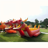 Bateau pneumatique gonflable AirTight Dragon Water Sled Banana Boat Towable Tube pour 10 places, capacité supérieure à 500 kg, en bâche PVC