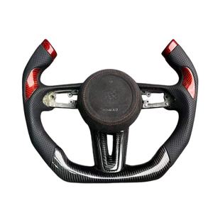 Volante de Cuero y Fibra de Carbono con LED Calefactable Personalizado para <span class=keywords><strong>Mazda</strong></span> 3 BK BP F1 Shape Sedan 2019 2020 2021 2022 <span class=keywords><strong>2023</strong></span> 2024 2025 2026 - Product Image 3