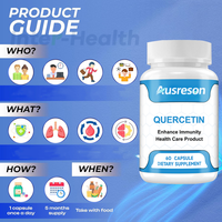 Capsules de complexe de quercétine Ausreson Oem, compléments alimentaires à base de plantes, capsules d'extrait de quercétine pour soutenir le système immunitaire