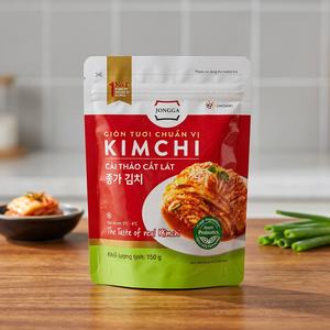 Kimchi de chou Napa en tranches JONGGA prêt à consommer 150g - Mini-paquet en gros, accompagnement coréen probiotique pour la vente au détail et la restauration - Product Image 1