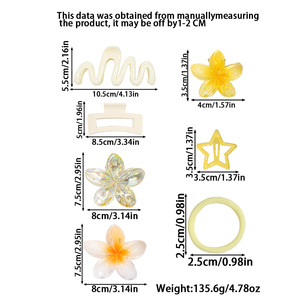 Набор из 76 ярких, милых и очаровательных заколок для волос: большие заколки и резинки для женщин - Product Image 4