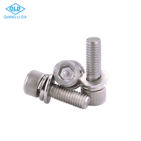 Vis à tête cylindrique en acier inoxydable 304/316 métrique haute résistance pour l'automobile, avec rondelle plate captive, finition passivée, grade A2/A6