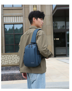 Sac à dos Oxford imperméable tendance grande capacité avec fermeture éclair pour homme, sac décontracté étanche à porter en bandoulière - Product Image 5