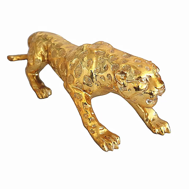 Fatto A Mano su ordinazione Astratta Moderna Oro Pantera Leopardo Della Resina Statua del Regalo Decorazione Del Mestiere Ornamento