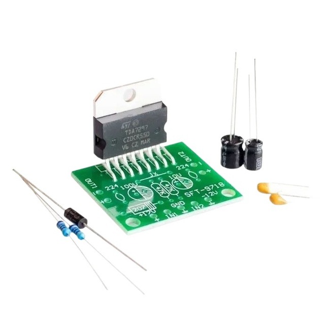 TDA7297 Amplifier Board Loose Parts DC 12V Pure Rear Stage 2.0 Dual Channel 15W+15W Electronic DIY Kit