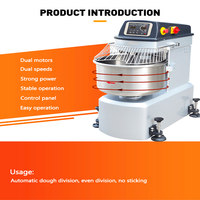 Nouveau Pétrin Spirale Commercial pour Boulangerie 25kg 50kg en Acier Inoxydable Automatique 3 Vitesses Contrôle Numérique Réglable pour Pain et Pizza