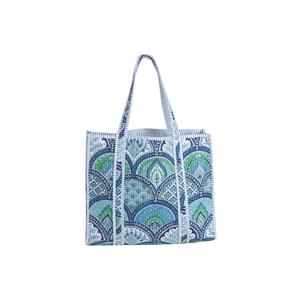 Bolso Tote Acolchado de Algodón con Paneles Estilo Bohemio, Abierto por Arriba, Ligero, Amplio, para Todo el Verano, Color Sólido, Reversible - Product Image 6