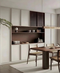 ตู้ไซด์บอร์ดสไตล์โมเดิร์นมินิมอล ทำจากไม้และเคลือบผิวด้าน พร้อมช่องโชว์แบบเปิด และไฟ LED อุ่นๆ - Product Image 4