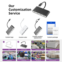 Hub USB C de 4 Puertos, USB 3.2 Gen 2 10Gbps, Divisor Tipo C con Carga Rápida PD de 100W, Adaptador Multipuerto para Laptop MacBook Pro
