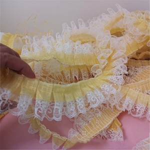Pita renda bordir organza berlipit 5cm, aksesoris pakaian DIY, hiasan, untuk kostum, sprei, jahitan, dan hiasan tekstil. - Product Image 2