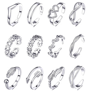 Fashion 18k PVD Gold Plated Stainless Steel Toe <b>Rings</b> <b>Adjustable</b> Toe <b>Rings</b> Women Flower Patter Flat Sandals Toe <b>Rings</b> Jewelry - Product Image 2