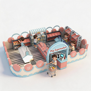 Équipement de terrain de jeu intérieur commercial personnalisé : espace de jeu souple avec maisonnette de jeu de rôle, cuisine d'imitation et filet d'escalade pour enfants à vendre - Product Image 4