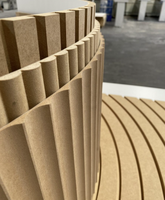 Panel Dinding MDF 3D Bergelombang Modern untuk Dekorasi Interior, Pelapis Dinding Fleksibel Berbentuk Gelombang untuk Hotel