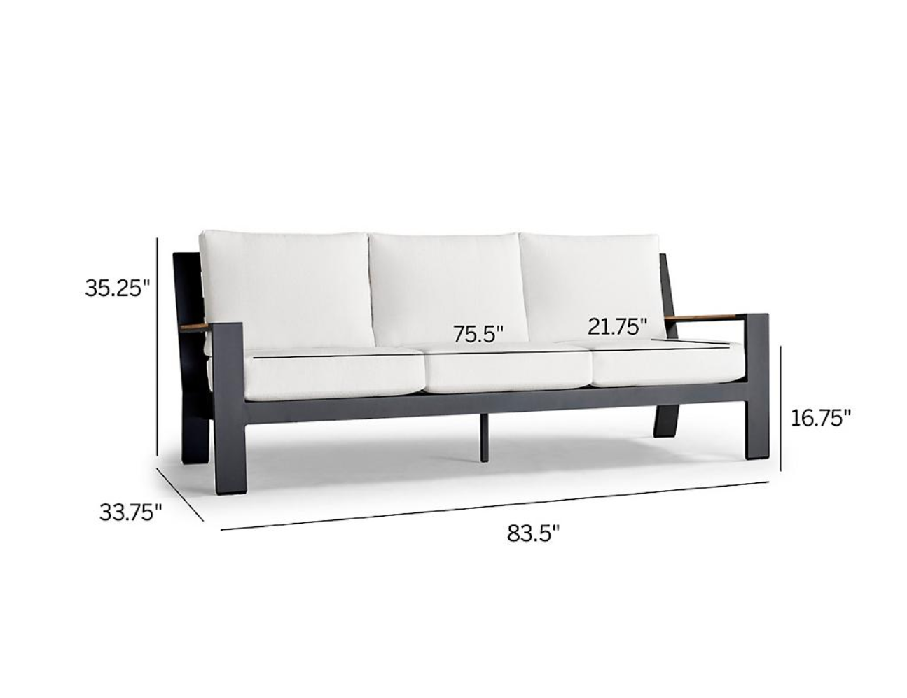 New design aluminum outdoor furniture modern leisure three seats sofa