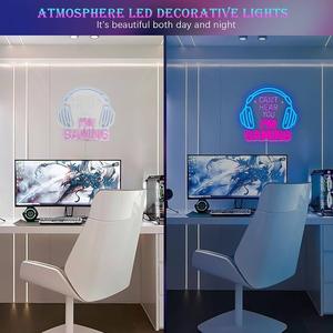 Enseigne néon LED dimmable pour gaming – Je ne peux pas entendre, je joue – Décoration murale pour salle vidéo, idéale pour garçons et adolescents – Lumière pour casque gamer - Product Image 6
