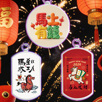 Porte-clés LED UV personnalisé Année du Cheval, étanche, lumineux, porte-bonheur, pour le Festival du Nouvel An Chinois 2026, cadeaux